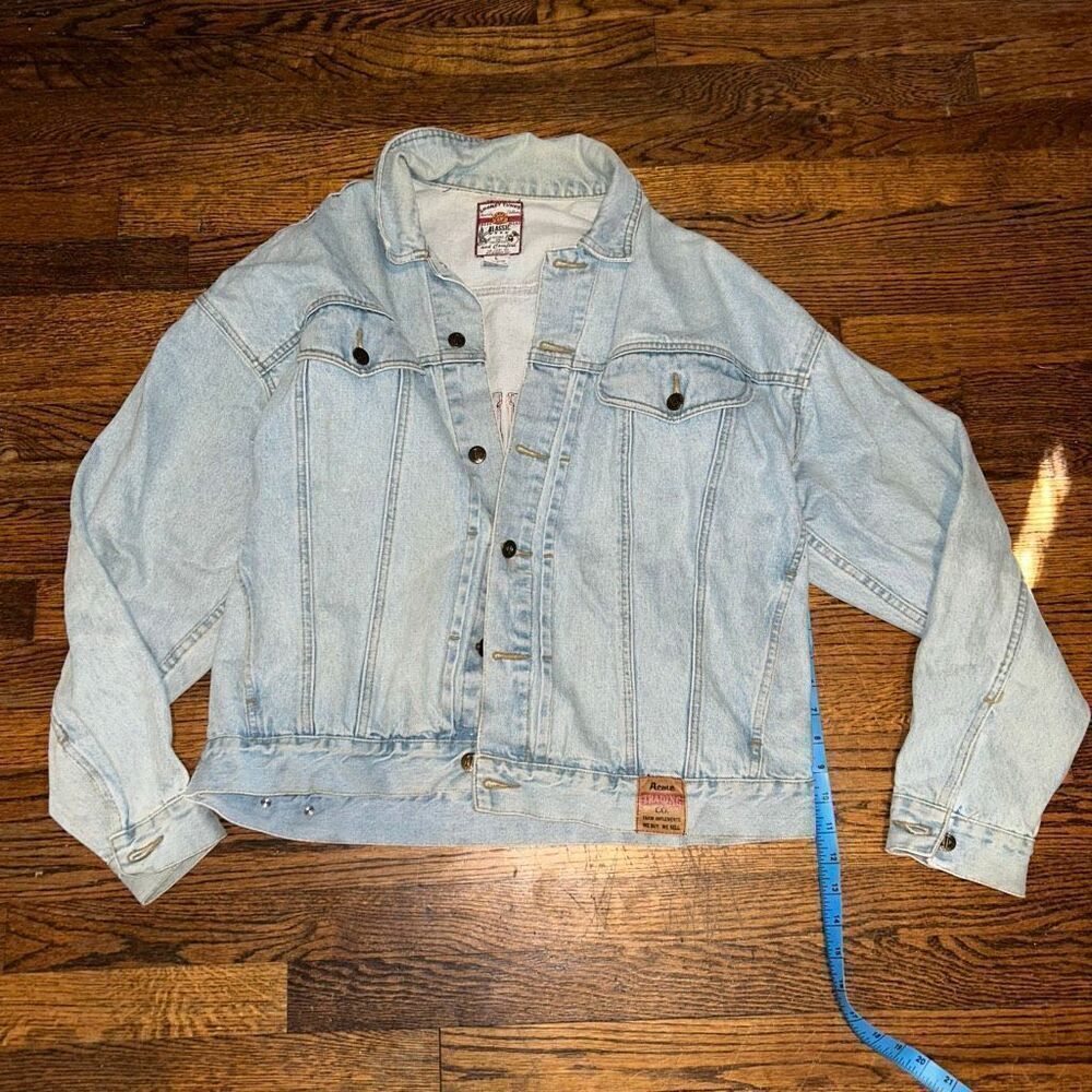 RARE LOONEY TUNES ACME TRADING I GROW MY OWN EMBROIDERED DENIM JACKET